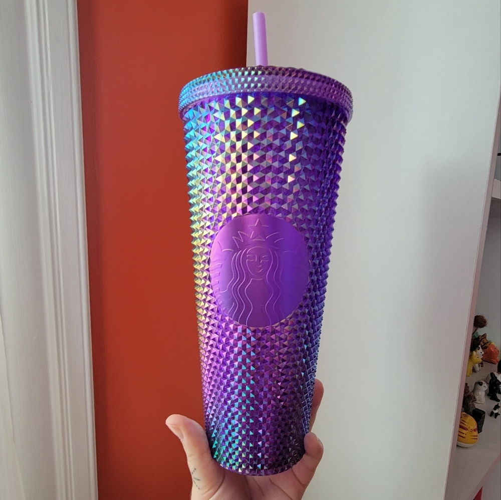 Starbucks 24oz Purple Rainbow Irridescent Studded Cup